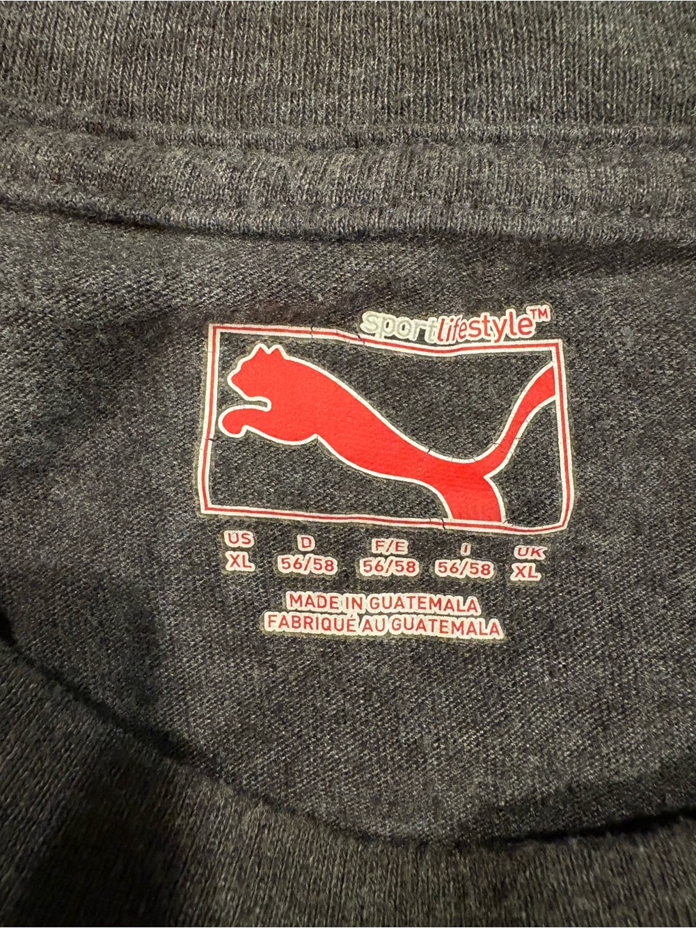 Puma Men’s Dark Gray Short-Sleeve Logo Tee with Red Accent - Picture 2 of 3